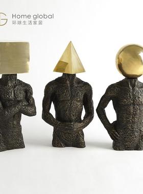 悦生活软装设计勇士抽象创意雕塑水晶金银色鸟样板房轻奢艺术摆件