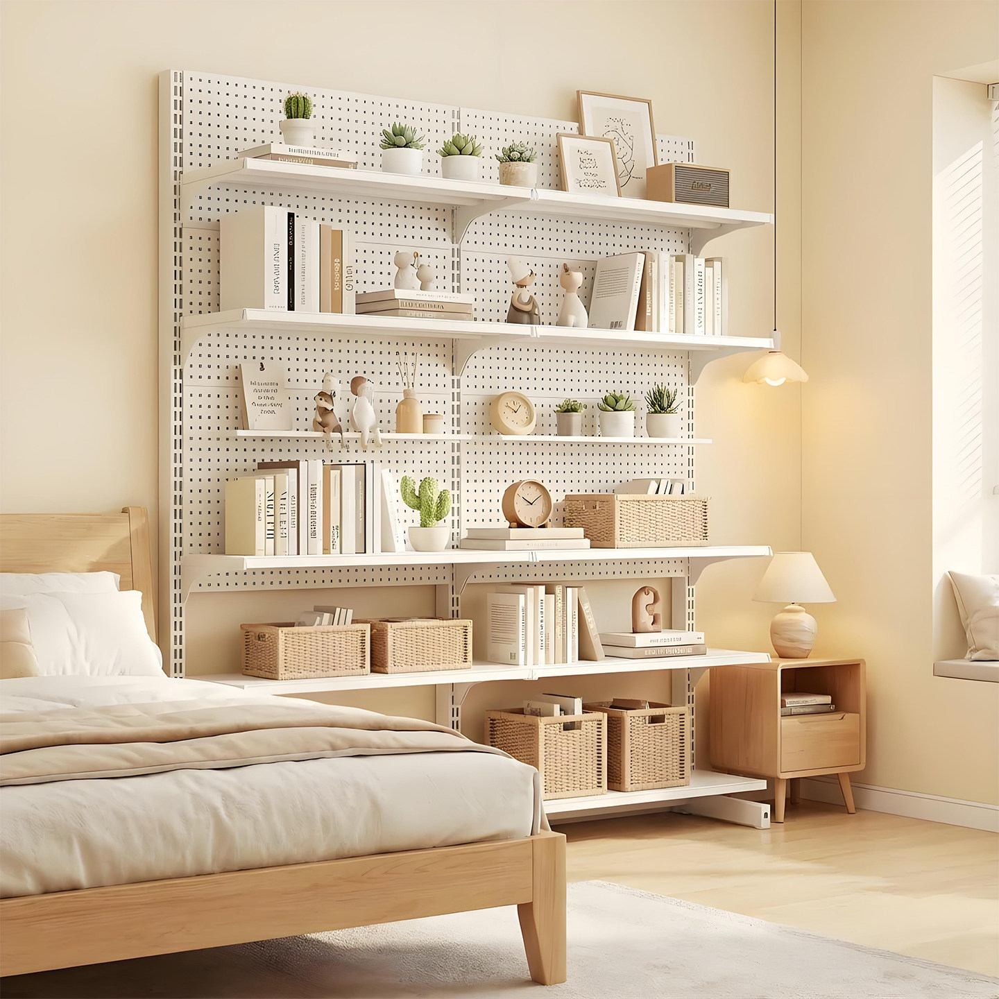 Hole plate shelf bookshelf storage rack