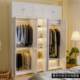 Xingong whole house steel three-door wardrobe home bedroom 60cm Nordic simple modern storage cabinet metal storage cabinet