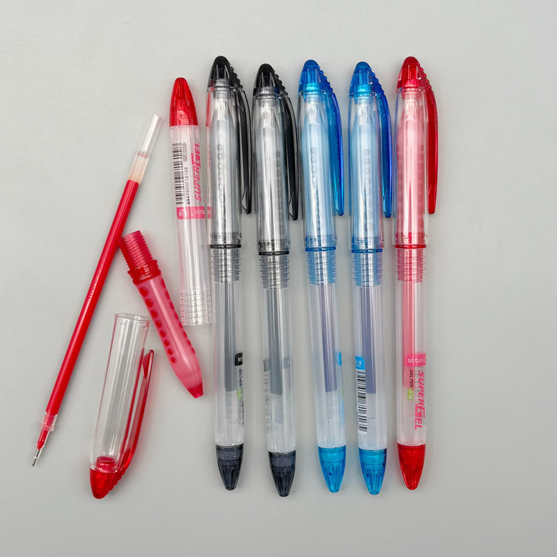 晨光SUPERGEL拔盖中性笔0.38mm全针管黑色水笔学生用考试刷题笔商务会议红蓝笔办公顺滑签字笔细笔画GP-1212,淘宝优惠券,粉丝福利购,淘宝优惠卷