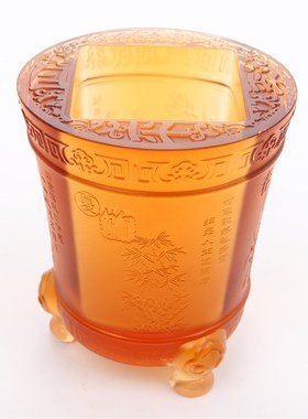 琉璃笔筒书房摆件高l档商务礼品实用送老师同学聚会纪念可定制log