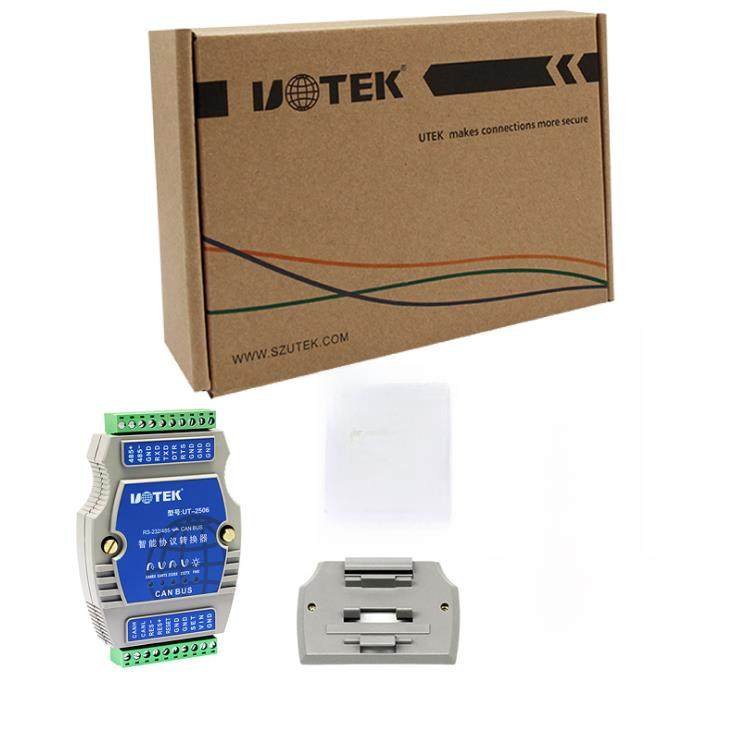 禹泰Ut-2506A Rs-232/485到Can总线的光电隔离智能协议转换器 - 图0