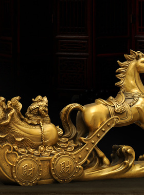 黄铜马到成功招财马摆件家居客厅电视柜公司店铺乔迁新居开业礼品