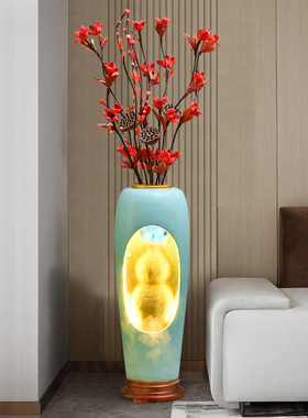 大型落地流水生财摆件循环水装饰乔迁新居礼品客厅电视柜旁边花瓶