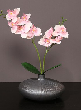 创意新中式扁形花瓶摆件花艺套装客厅酒柜桌面茶几样板房软装饰品