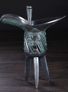 铜之韵 纯铜爵杯龙酒爵杯 摆件 仿古礼品 加官进爵 摆设