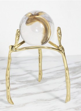 白水晶球创意家居办公桌书房电视柜玄关小摆件工艺装饰品