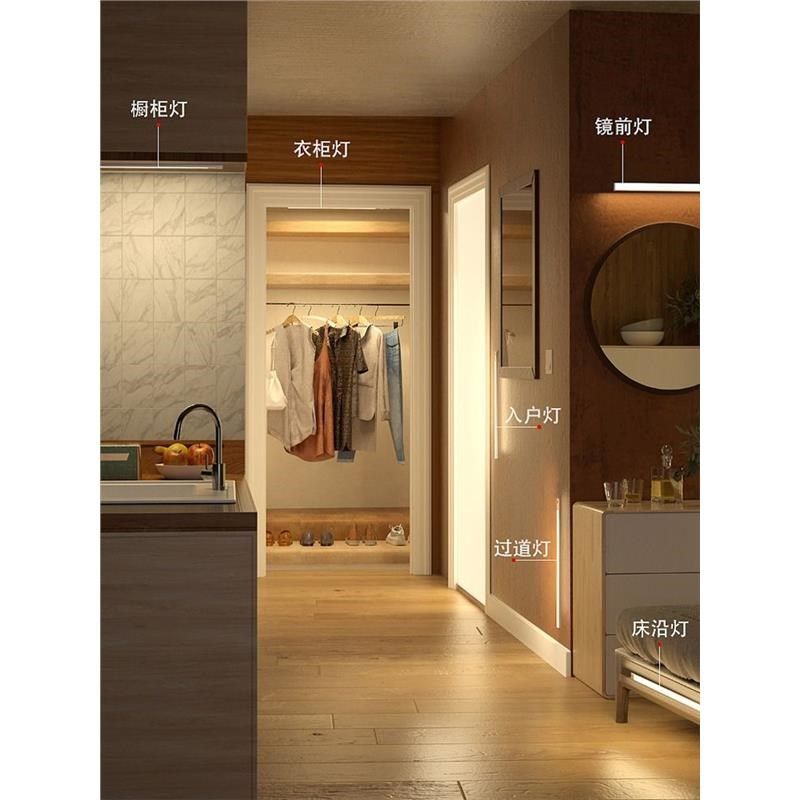 led遥控智能灯带人体感应无线自粘充电式厨房鞋柜子玄关酒柜灯条,淘宝优惠券,粉丝福利购,淘宝优惠卷