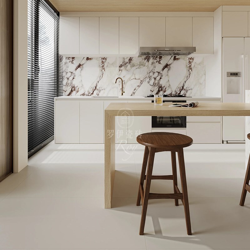 法式奶油色卫生间墙砖柔光奶白厕所微水K泥瓷砖厨房浴室地砖咖色 - 图2