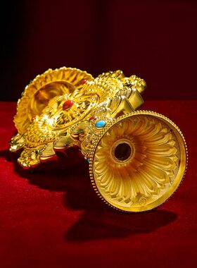 八吉祥组合摆件铜镀金供具吉祥八宝摆件八宝总集总汇18cm