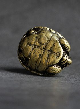 实心纯黄铜办公桌面小摆件乌龟古铜茶宠饰品工艺品礼品手把玩件