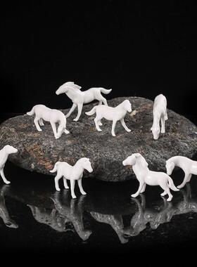 新中式创意陶瓷迷你小摆件 动物马 家居禅意装饰品 园艺花宠摆设