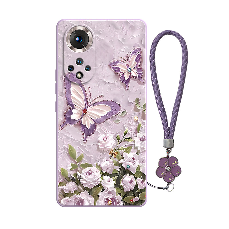 Oil painting butterfly suitable for Huawei Honor 50pro mobile phone case honor50 new por silicone 5G protective cover men's all-inclusive NTH one AN00 anti-fall NTHAN female anoo curved screen shell five zero