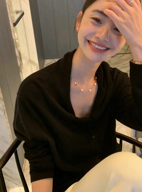 天然淡水珍珠项链女满天星毛衣链轻奢高级感锁骨链颈链七夕节礼物