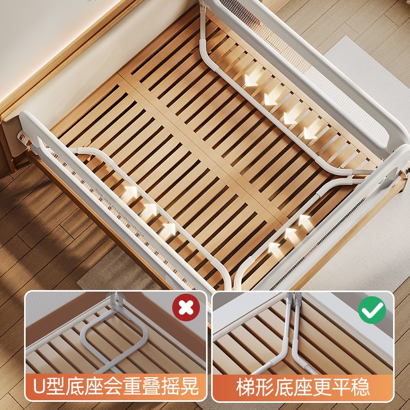 芯芽床围栏宝宝防护栏婴儿防掉床边挡板旅行折叠儿童护栏一面单侧 - 图1