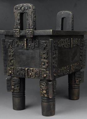 仿古青铜器摆件纯铜办公室鼎司母戊鼎铜鼎工艺品公司开业礼品包邮