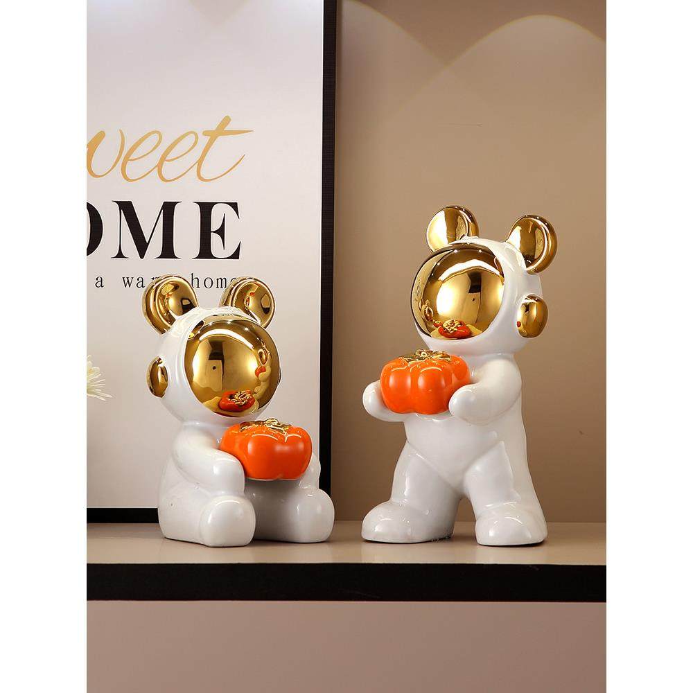 客厅电镀陶瓷兔子摆件轻奢高档家居饰品玄关酒柜桌面样板房装饰品,淘宝优惠券,粉丝福利购,淘宝优惠卷