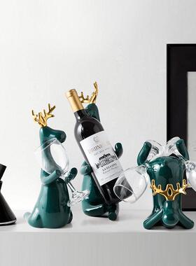 现代轻奢红酒架摆件客厅家用桌面红酒杯架创意酒柜装饰品乔迁新居