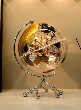 发光地球仪摆件轻奢高档帆船模型家居客厅电视柜酒柜办公室装饰品
