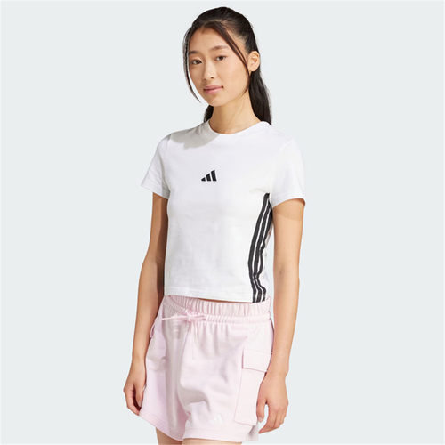 滔搏adidas阿迪达斯女子W 3S SJ BABY T运动休闲短袖T恤JE1239 - 图0