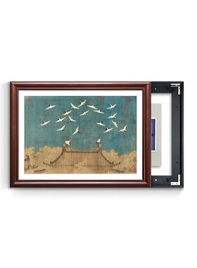 宋徽宗瑞鹤图新中式o电表箱装饰画实木框餐厅挂画遮挡配电箱壁画