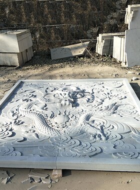 石雕浮雕壁画刻字地雕福字青石z板大理石照壁影壁墙中式石窗花雕