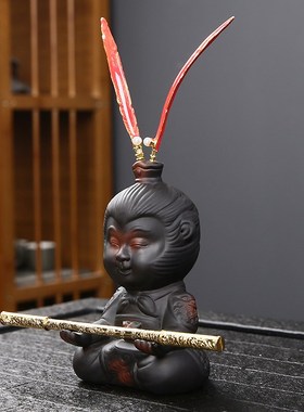 孙悟空紫陶家居装饰品摆件玄关客厅办公室摆设工艺品精品茶玩茶宠