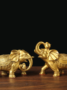 铜大象摆件 铜象摆件 铜吸水象摆件