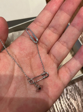 西太后别针土星项链极简银链星球