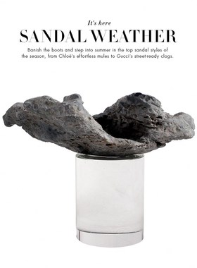 现代新中式水晶天然石假山摆件简约样板间玄关柜U书房客厅展示品