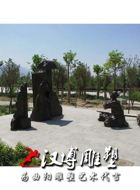 传统二十四孝文化馆主题涌泉跃鲤玻璃钢古代人物报恩民俗雕塑小品