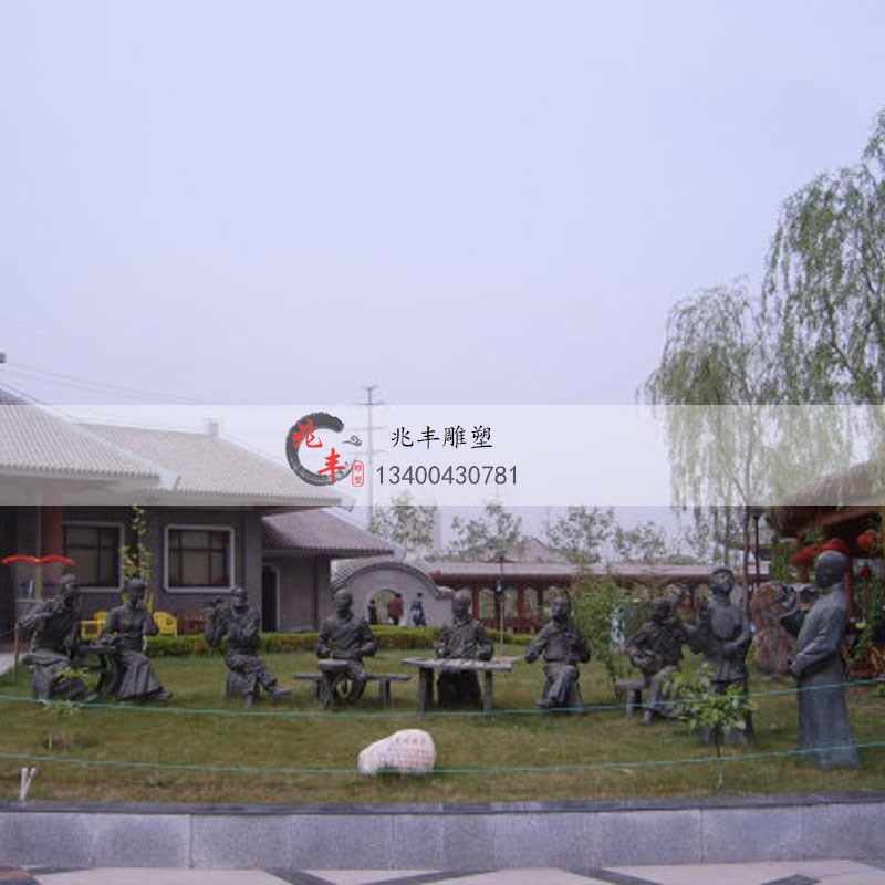 西北摆摊民俗文化特色地方小吃灰豆子户外园林仿铜玻璃钢人物雕塑 - 图2