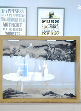 沙漏摆件实木旋转流沙画3D客厅装饰品摆件公司送人礼品生日礼物