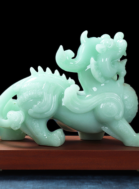 貔貅摆件玉石皮丘一对招财聚财家居客厅装饰品办公室店铺开业礼品
