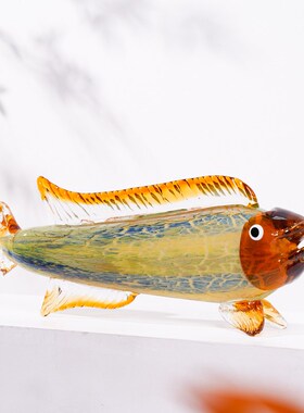 琉璃金龙鱼动物招财摆件热带鱼客厅样板房玄关桌面装饰品年年有余