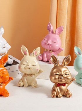 创意招财猫托盘摆件钥匙收纳入户玄关鞋柜茶几装饰品乔迁送礼