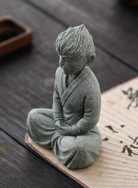 禅意孙悟空修得正果茶宠摆件国潮齐天大圣美猴王家居客厅桌面装饰