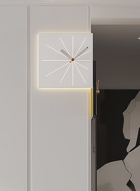2024新款转角时钟现代拐角双面静音挂钟简约客厅家用餐厅钟表挂表