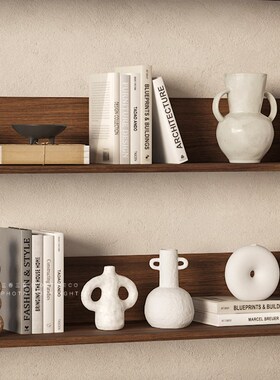 中式侘寂风高级感小众软装饰品样板间民宿原木风复古壁龛酒柜摆件