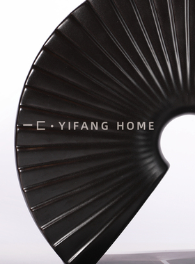 一匚新中式书柜扇形摆件样板房售A楼处软装书房饰品创意工艺品摆