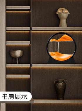 绝美流沙画摆件客厅酒柜电视柜家居装饰品轻奢办公室艺术沙漏礼物