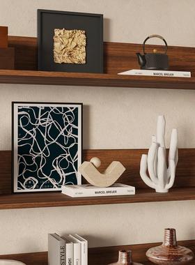 中式侘寂风高级感小众软装饰品禅意茶室酒店民宿复古壁龛酒柜摆件