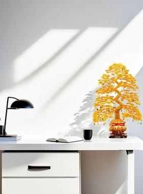 中式摇钱树摆件送长辈朋友开业新宅乔迁招财摆件招财树高端送礼