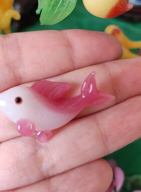 老琉璃纯手工艺品年年有余鲤鱼招财书房桌面动物小摆件怀旧复古
