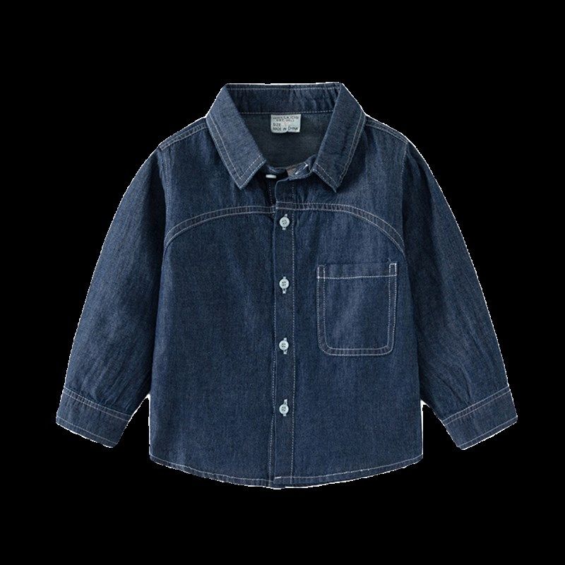 男童牛仔长袖衬衫2023春秋新款儿童衬衫柔软棉质衣服宝宝休闲上衣,淘宝优惠券,粉丝福利购,淘宝优惠卷