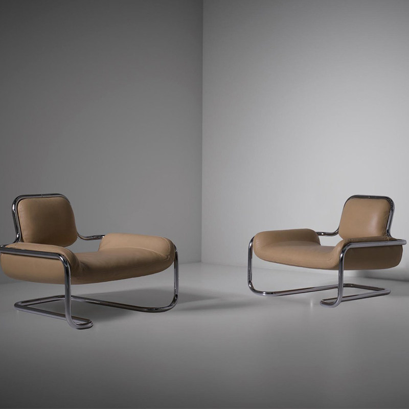 北欧设计师凸形椅五金皮艺弯管椅简约客厅阳台定制茶桌靠背接待椅,淘宝优惠券,粉丝福利购,淘宝优惠卷