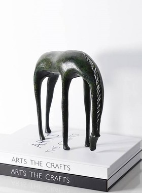 创意高级感铜绿色饮水金属马玄关卧室客厅桌面酒柜装饰品书房摆件