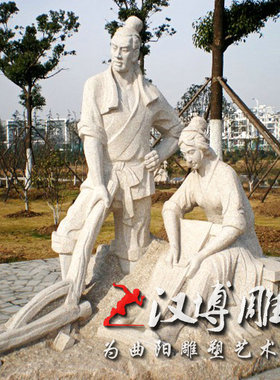 商业步行街玻璃钢仿铜磨面人物雕塑景观园林铜雕农民雕塑可定制做