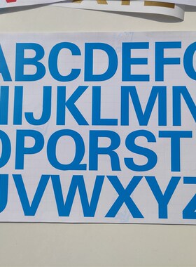 8厘米英文字母贴大写26个字母A至Z平面镂空PVC黑白彩X金色防水贴
