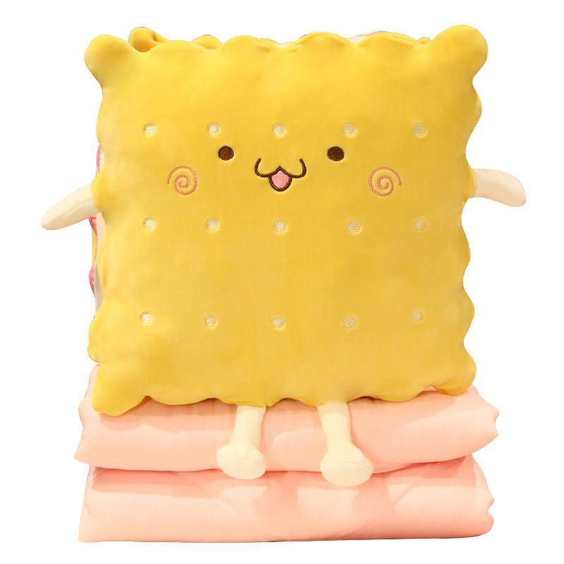 卡通饼干车用折叠抱枕被子两用冬季加厚空调被办公室午睡毯子四季,淘宝优惠券,粉丝福利购,淘宝优惠卷